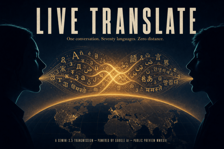 Gemini 3.5 Live Translate vertaalt spraak naar spraak in meer dan 70 talen, met behoud van toon en ritme. Ontdek hoe het werkt en waar je het inzet.