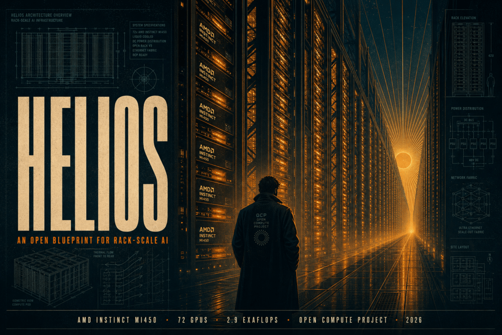 AMD Helios brings rack-scale AI to life with MI450 GPUs, open OCP standards, and 2.9 exaFLOPS of FP4 performance. Here's what it changes.