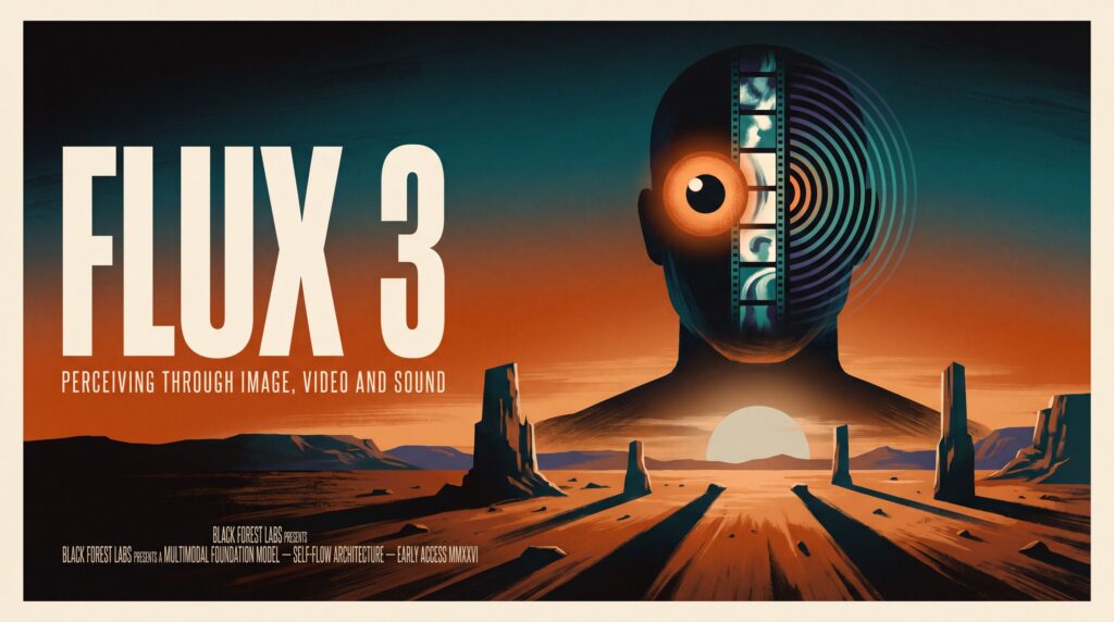 FLUX 3 is een multimodaal foundation model dat beeld, video en audio gezamenlijk leert. Ontdek de mogelijkheden, prestaties en toepassingen.