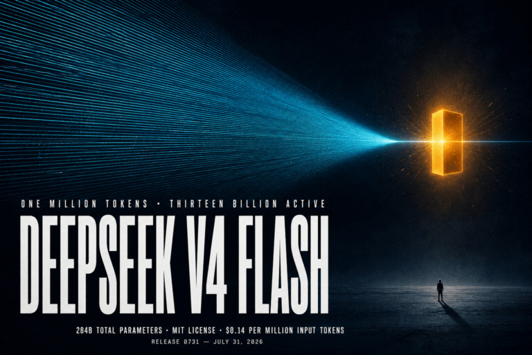 DeepSeek V4 Flash pairs a 1M token context with 13B active parameters, strong agentic benchmark scores and $0.14 per million input tokens. Here is what matters.