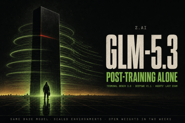 GLM-5.3 keeps the GLM-5.2 base model and gains everything from scaled post-training. See its coding results, emergent cyber capability and open-weights plans.