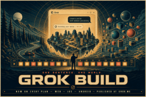 Grok Build is out of beta and live on every plan. Describe an app, game or website in Grok and get a working version in your chat, ready to publish on grok.me.