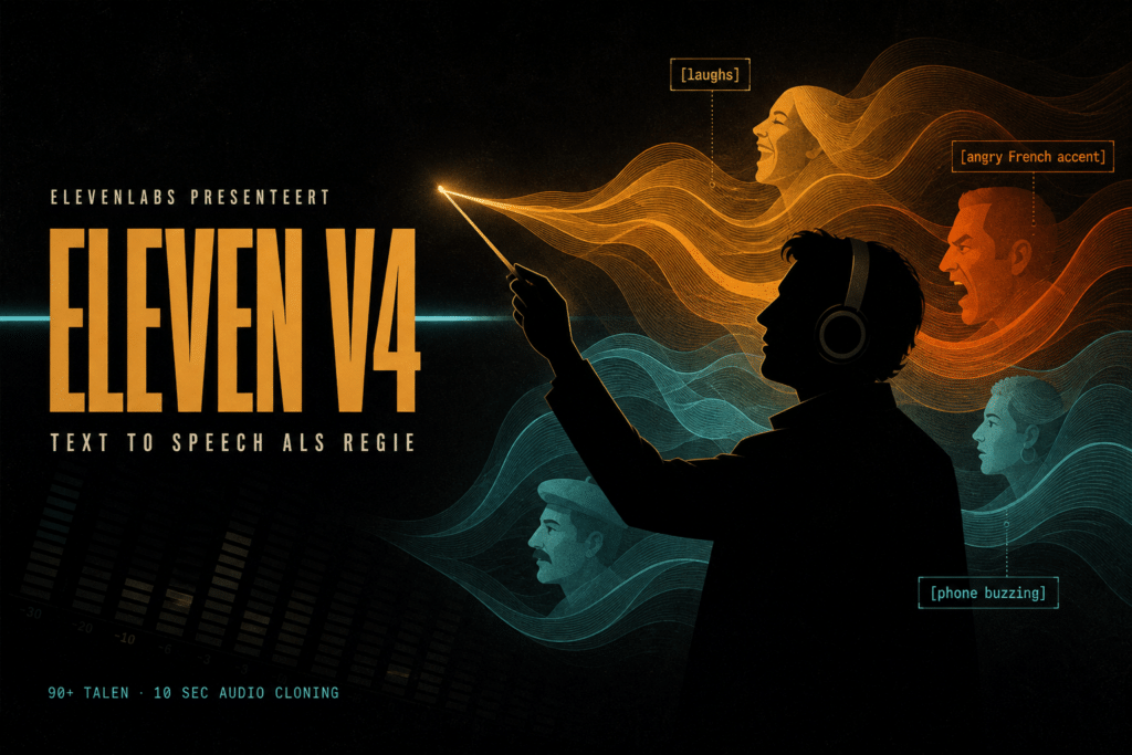 Eleven v4 en v4 Turbo van ElevenLabs bieden expressievere stemmen, audio tags, 90+ talen en voice cloning met 10 seconden audio. Dit moet je weten.