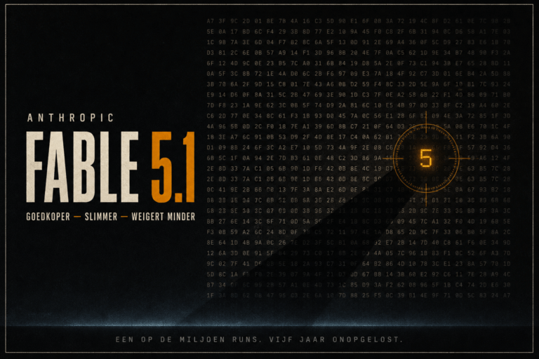 Fable 5.1 van Anthropic is uit. Gelijke basisprijzen, maar 75% goedkopere cache reads, betere benchmarks en safeguards die tot 85% minder vaak ingrijpen. Dit verandert er.