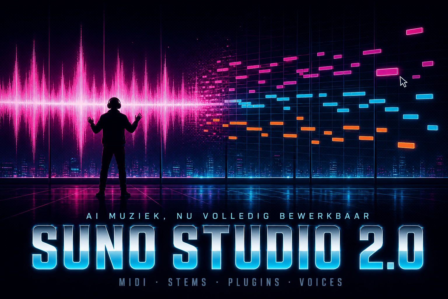 Ontdek wat Suno en Suno Studio 2.0 kunnen, hoe het AI muziekplatform ontstond en welke plannen het heeft met artiesten en platenmaatschappijen.