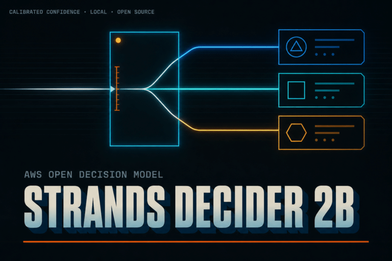 Strands Decider 2B is een open source decision model van AWS dat lokaal draait, opties scoort met calibrated confidence en agents controleert voordat ze een tool aanroepen.