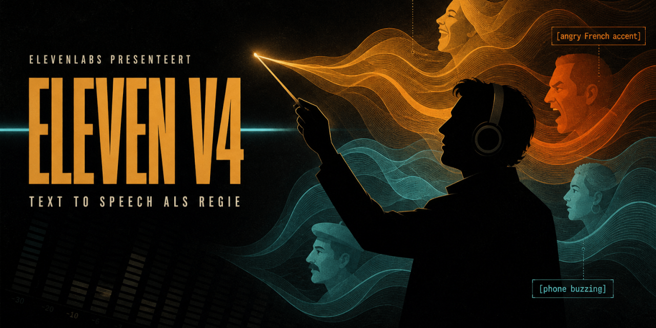 Eleven v4 en v4 Turbo van ElevenLabs bieden expressievere stemmen, audio tags, 90+ talen en voice cloning met 10 seconden audio. Dit moet je weten.